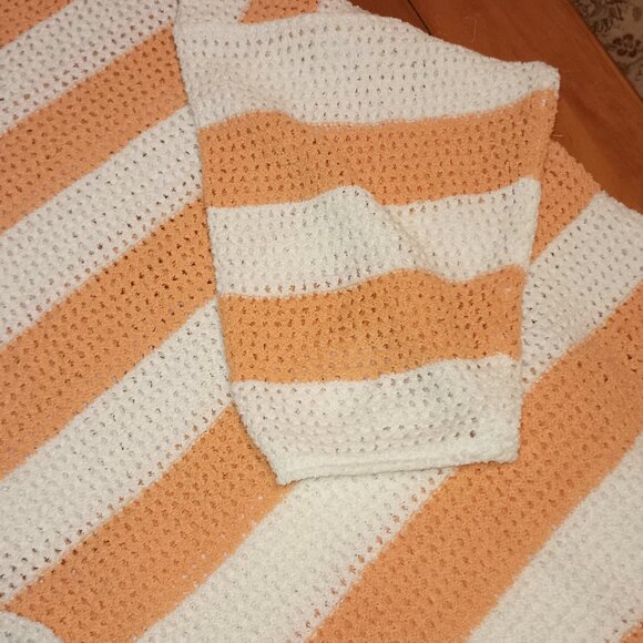 J. Jill Size XL Peach and White Striped Sweater - Picture 4 of 8